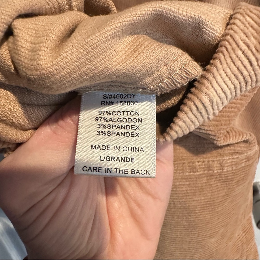 Love Tree Tan Corduroy Mini Dress size Large - Picture 4 of 6